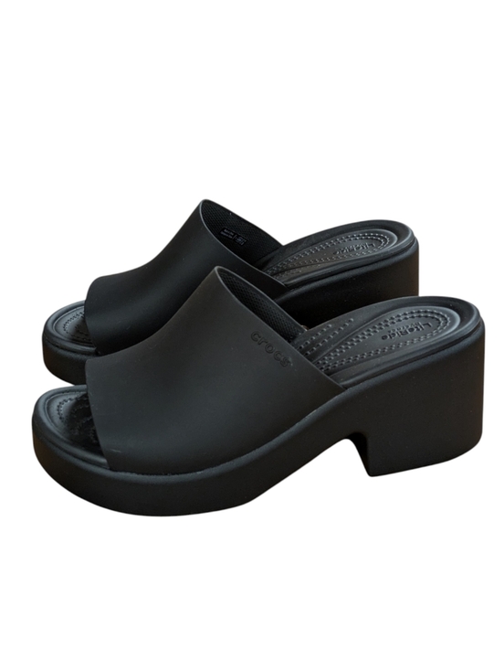 CROCS Shoes - Crocs Brooklyn Slide Heel Sandals Black Size 9